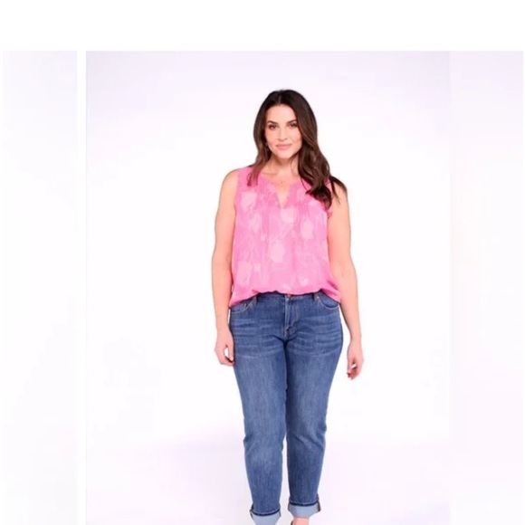 CAbi Pink Floral Sleeveless Top XL 6526 Corsage - Picture 2 of 9